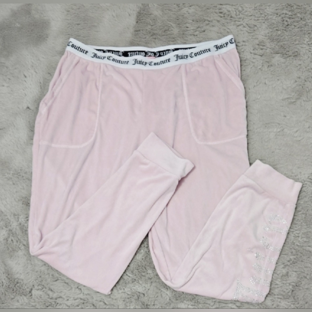 Juicy Couture Light Pink Velour super soft Joggers - size XL